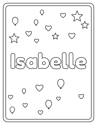 Isabelle Name Coloring Page