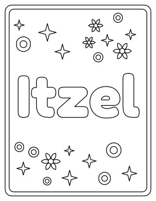 Itzel Name Coloring Page