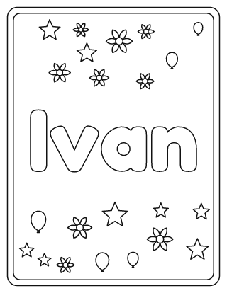Ivan Name Coloring Page