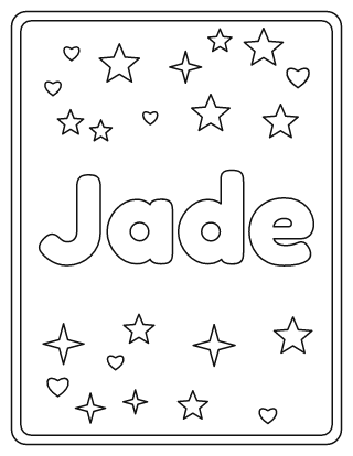 Jade Name Coloring Page