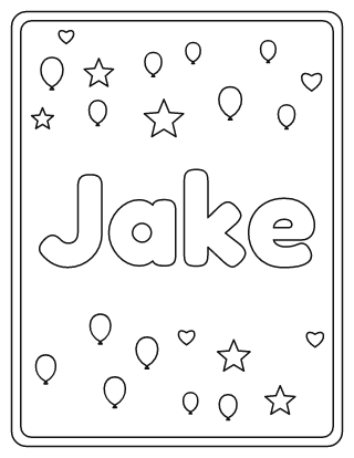 Jake Name Coloring Page