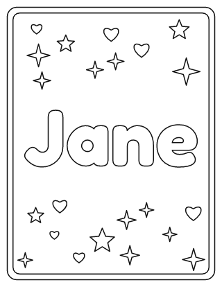 Jane Name Coloring Page