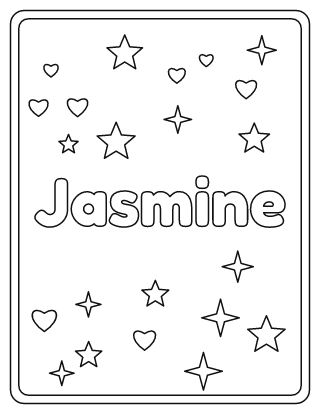 Jasmine Name Coloring Page