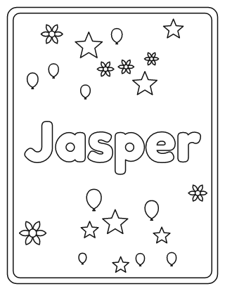 Jasper Name Coloring Page