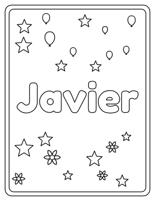 Javier Name Coloring Page