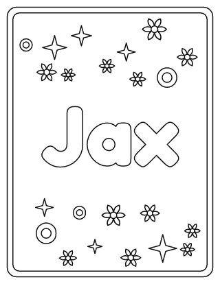 Jax Name Coloring Page