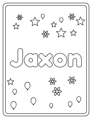 Jaxon Name Coloring Page