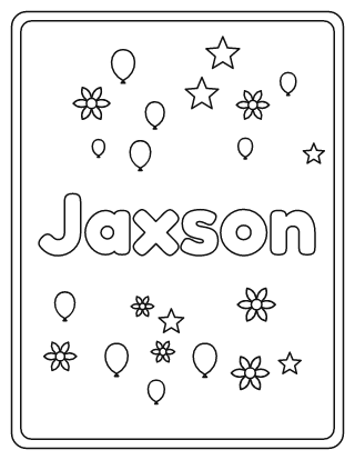 Jaxson Name Coloring Page