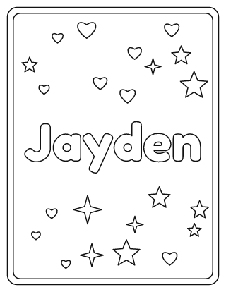 Jayden Name Coloring Page
