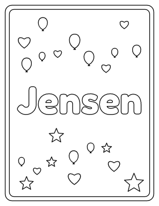 Jensen Name Coloring Page