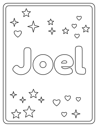 Joel Name Coloring Page