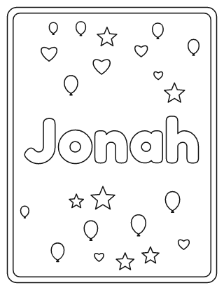Jonah Name Coloring Page