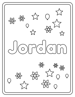 Jordan Name Coloring Page