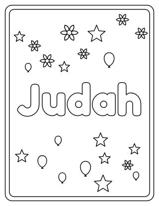 Judah Name Coloring Page