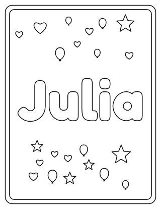 Julia Name Coloring Page