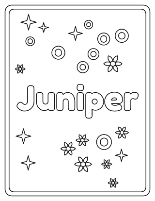 Juniper Name Coloring Page