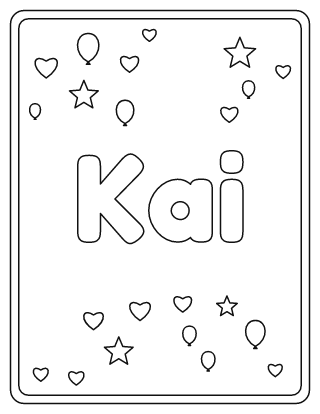 Kai Name Coloring Page