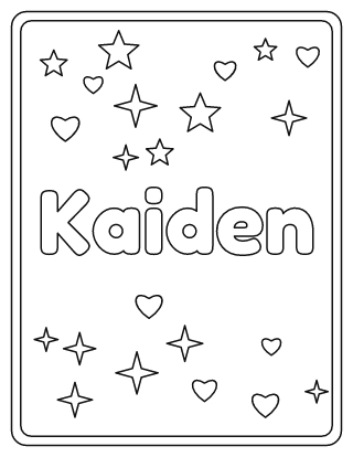 Kaiden Name Coloring Page