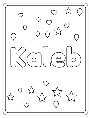 Kaleb Name Coloring Page