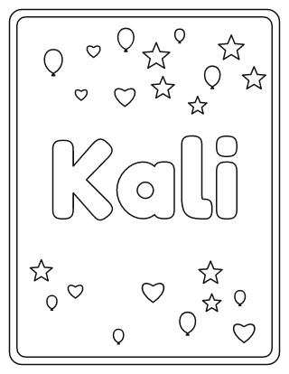 Kali Name Coloring Page