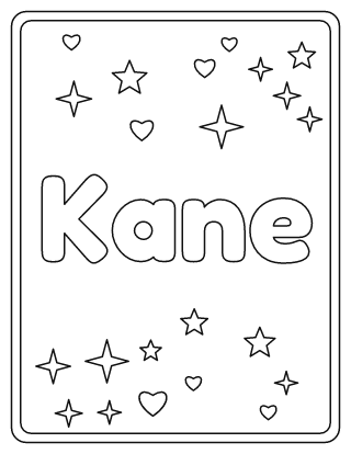 Kane Name Coloring Page
