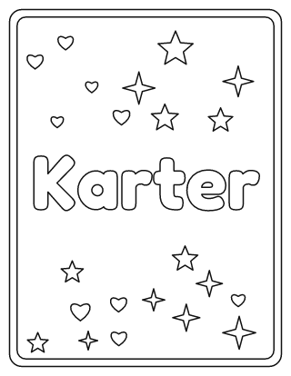 Karter Name Coloring Page