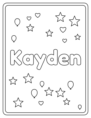 Kayden Name Coloring Page