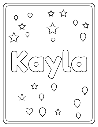 Kayla Name Coloring Page