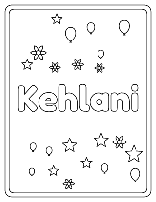 Kehlani Name Coloring Page