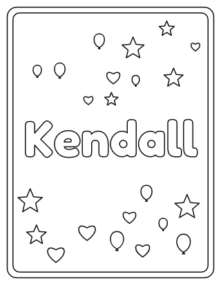 Kendall Name Coloring Page