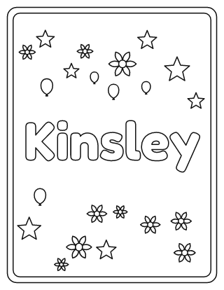 Kinsley Name Coloring Page