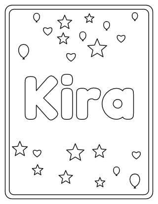 Kira Name Coloring Page