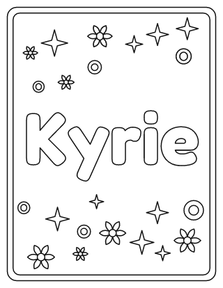 Kyrie Name Coloring Page