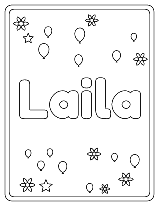 Laila Name Coloring Page