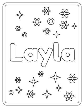 Layla Name Coloring Page
