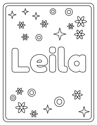 Leila Name Coloring Page