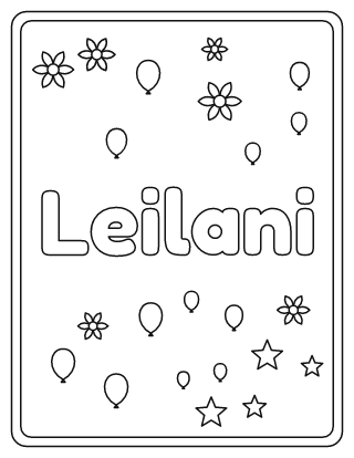 Leilani Name Coloring Page