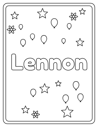 Lennon Name Coloring Page