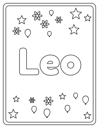 Leo Name Coloring Page