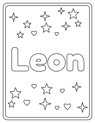 Leon Name Coloring Page