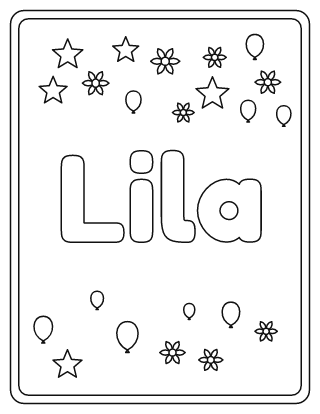 Lila Name Coloring Page