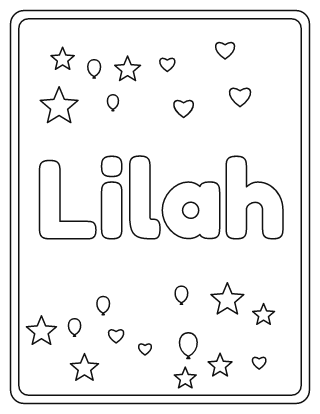 Lilah Name Coloring Page