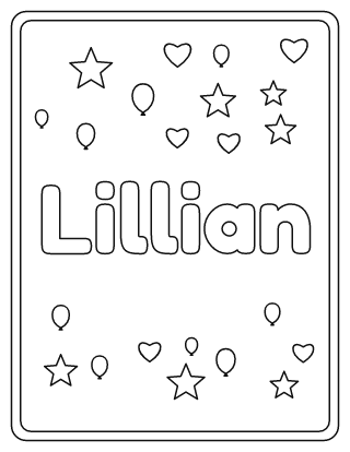 Lillian Name Coloring Page