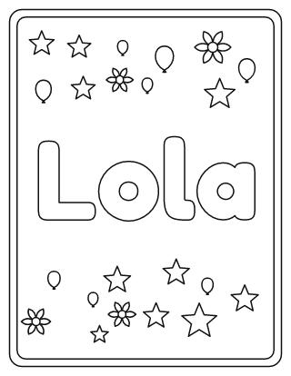 Lola Name Coloring Page