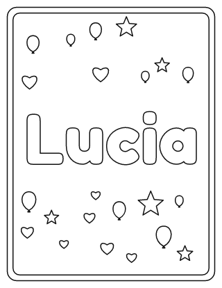 Lucia Name Coloring Page
