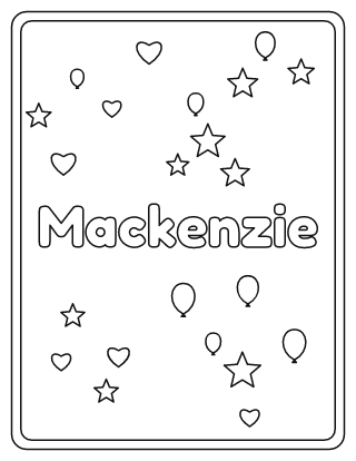 Mackenzie Name Coloring Page