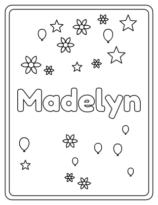 Madelyn Name Coloring Page