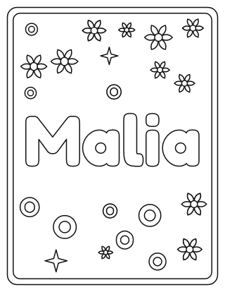 Malia Name Coloring Page