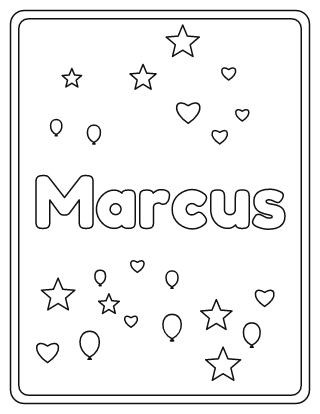 Marcus Name Coloring Page