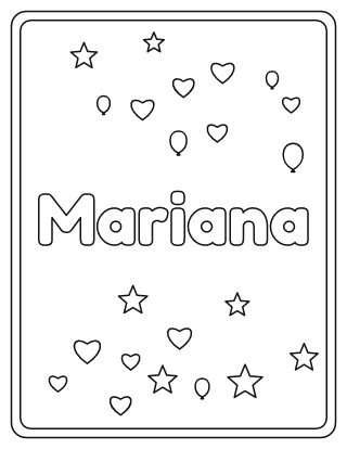 Mariana Name Coloring Page